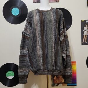 Tosani | Vintage Multicolor Horizontal Knit Stripe Sweater